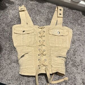 Forever 21 Cargo Lace Up Crop Tank Top